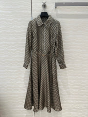 Gucci 25 Monogram Dress Gray Silk