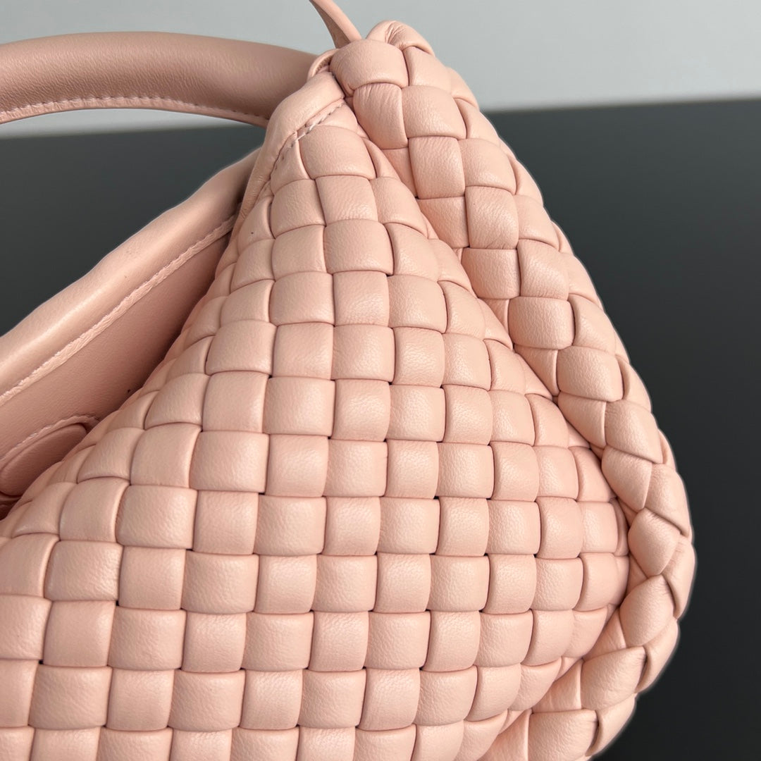 BV Small Cobble Top Handle 23cm Pastel Pink Lambskin