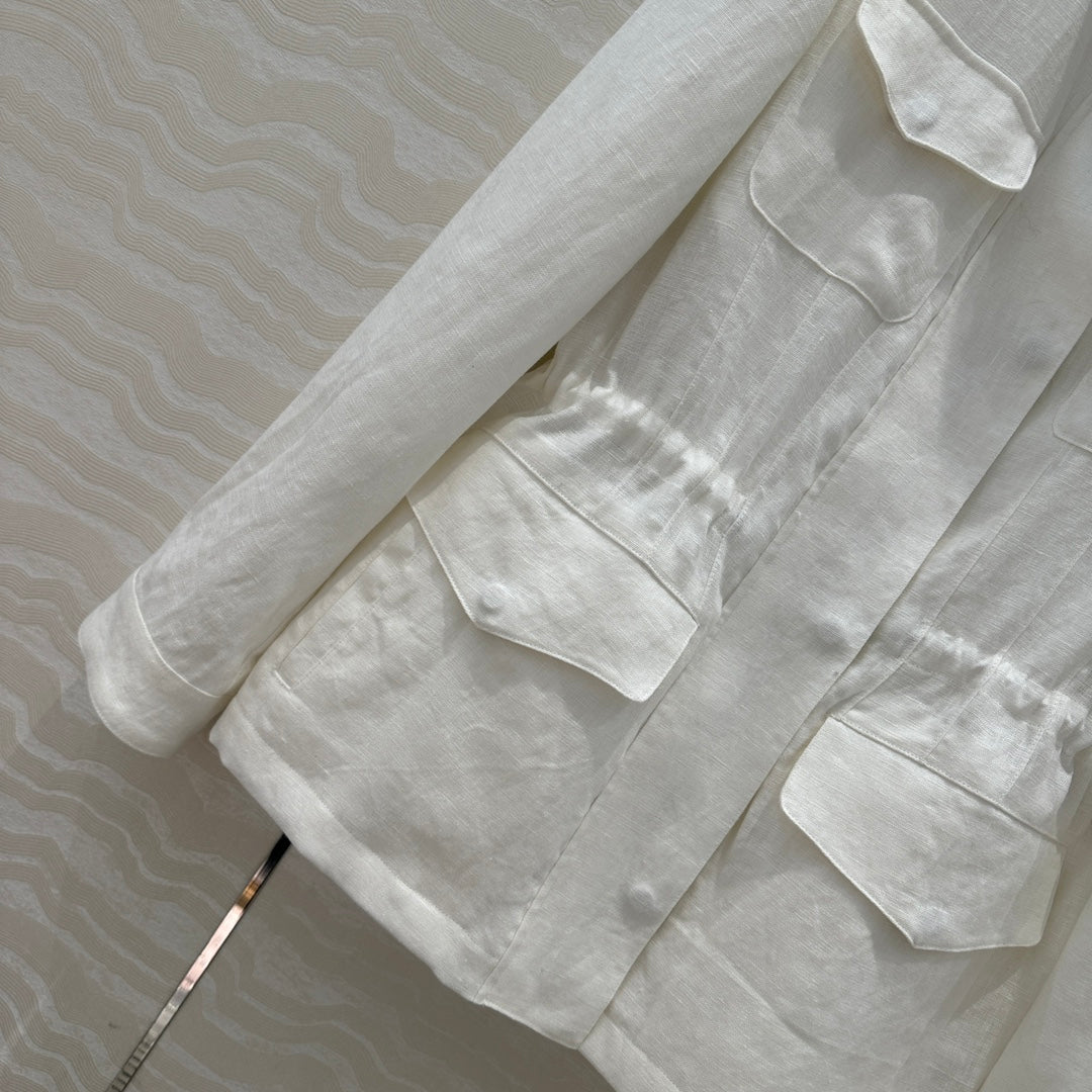 LP 25 Stand-up Collar Jacket White Cotton Polyester 265165
