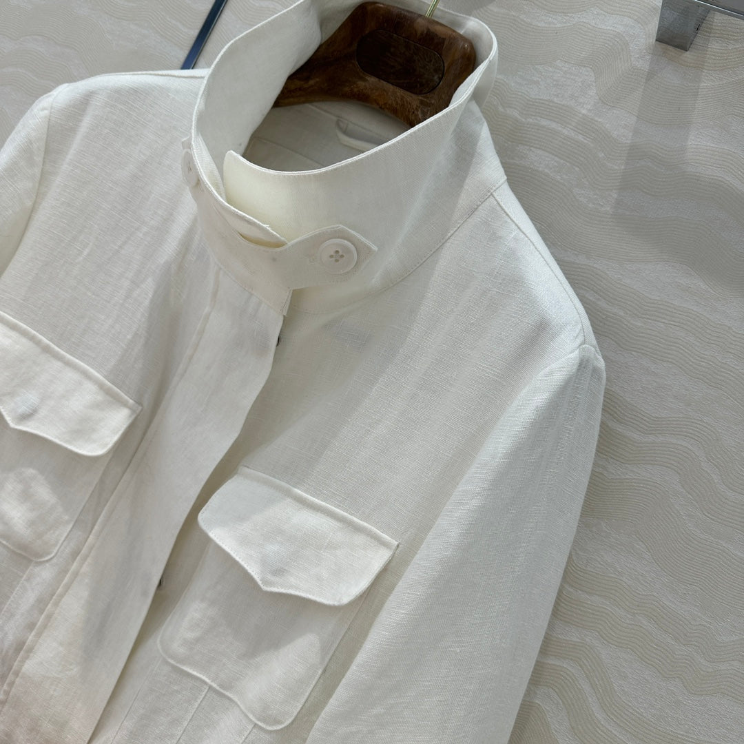 LP 25 Stand-up Collar Jacket White Cotton Polyester 265165