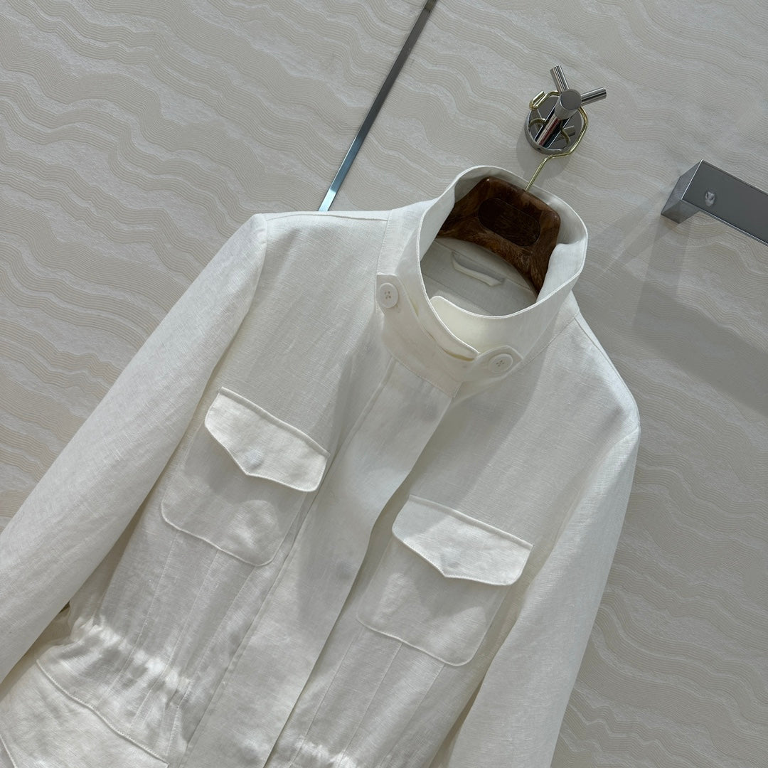 LP 25 Stand-up Collar Jacket White Cotton Polyester 265165