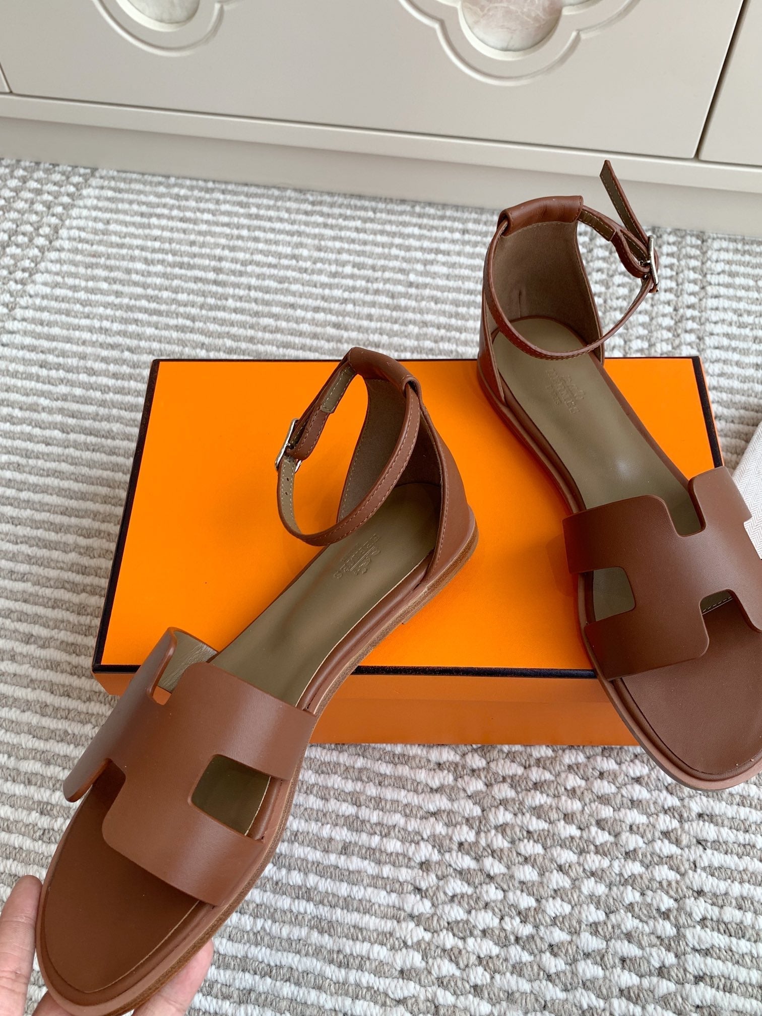 HM Santorini Sandal Etoupe Cowhide 291379