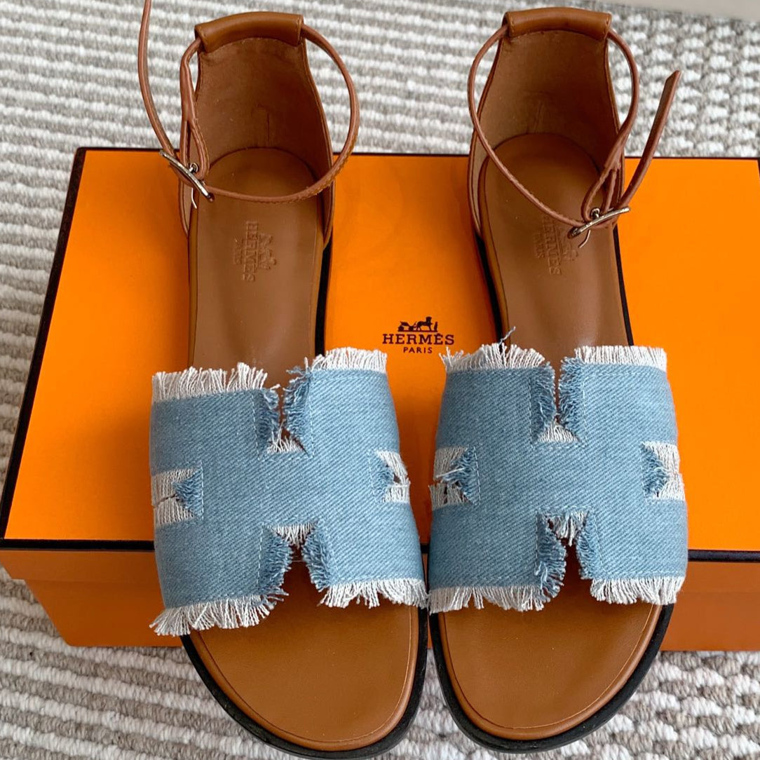 HM Santorini Sandal Light Blue Cowhide  291388
