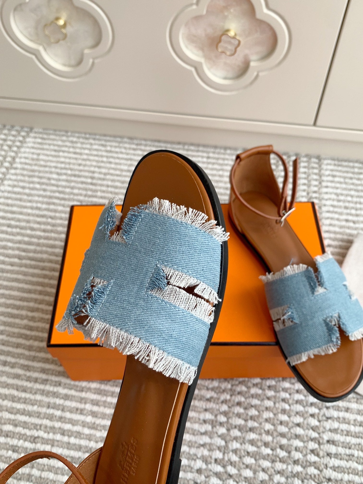 HM Santorini Sandal Light Blue Cowhide  291388