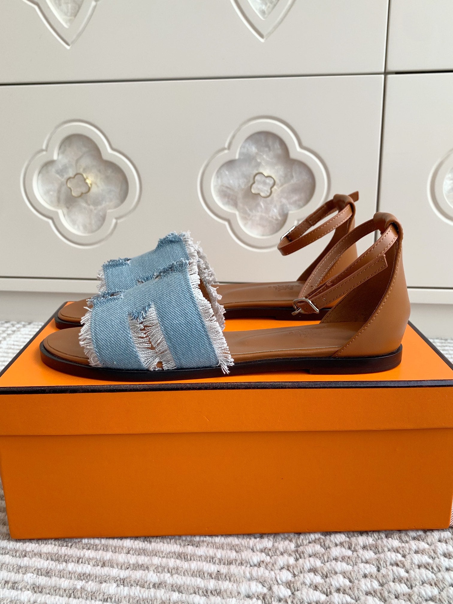 HM Santorini Sandal Light Blue Cowhide  291388