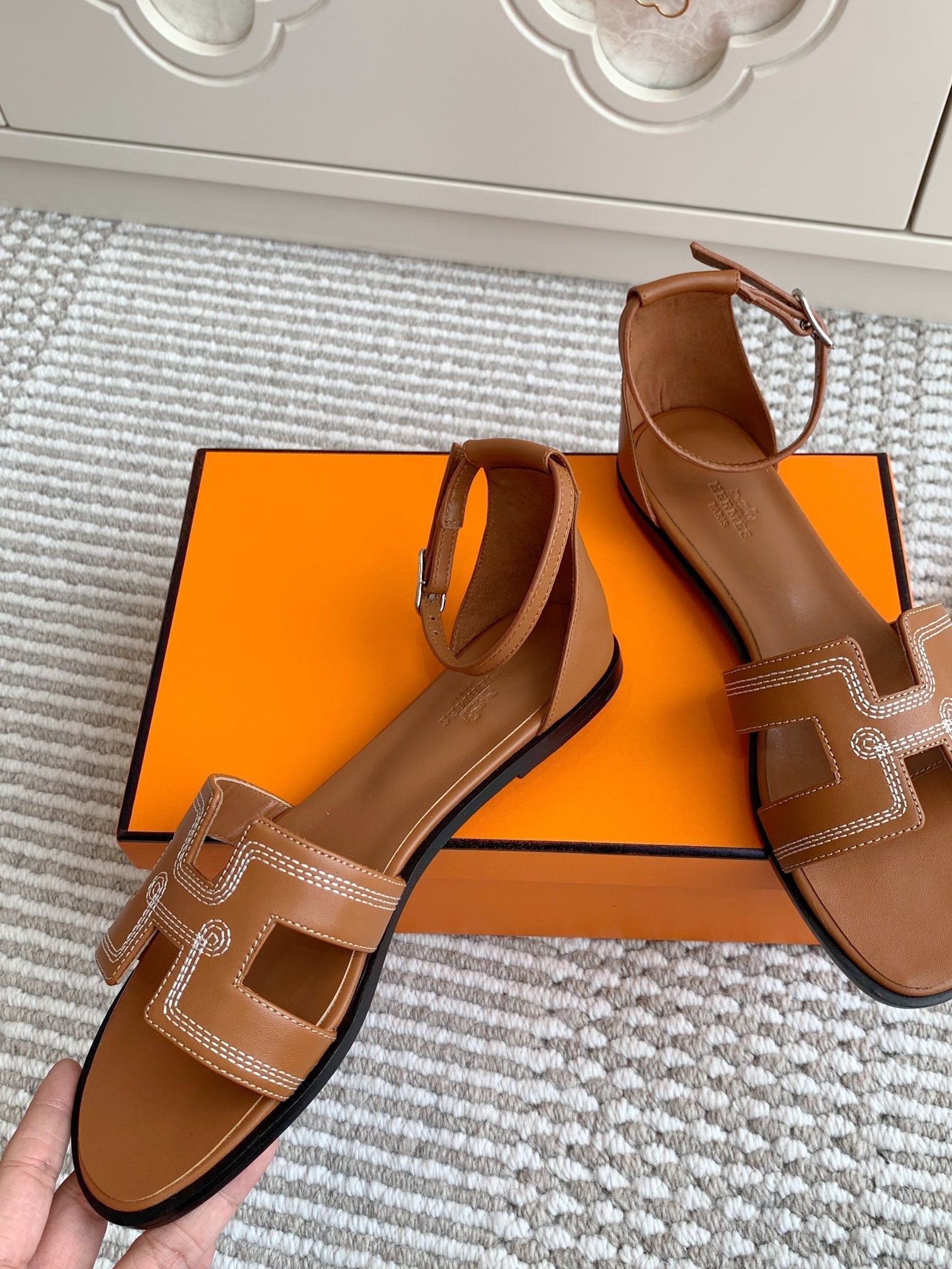 HM Santorini Sandal Brown Cowhide 291389