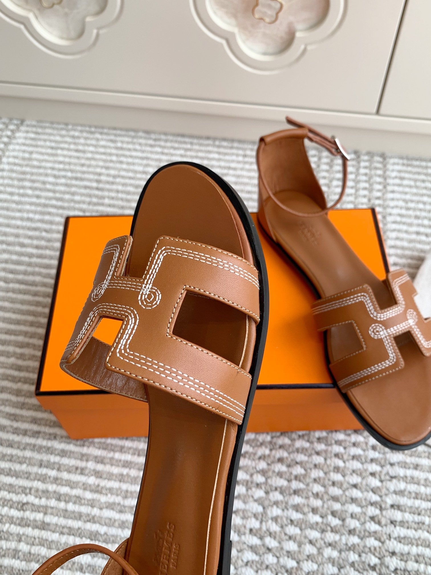 HM Santorini Sandal Brown Cowhide 291389