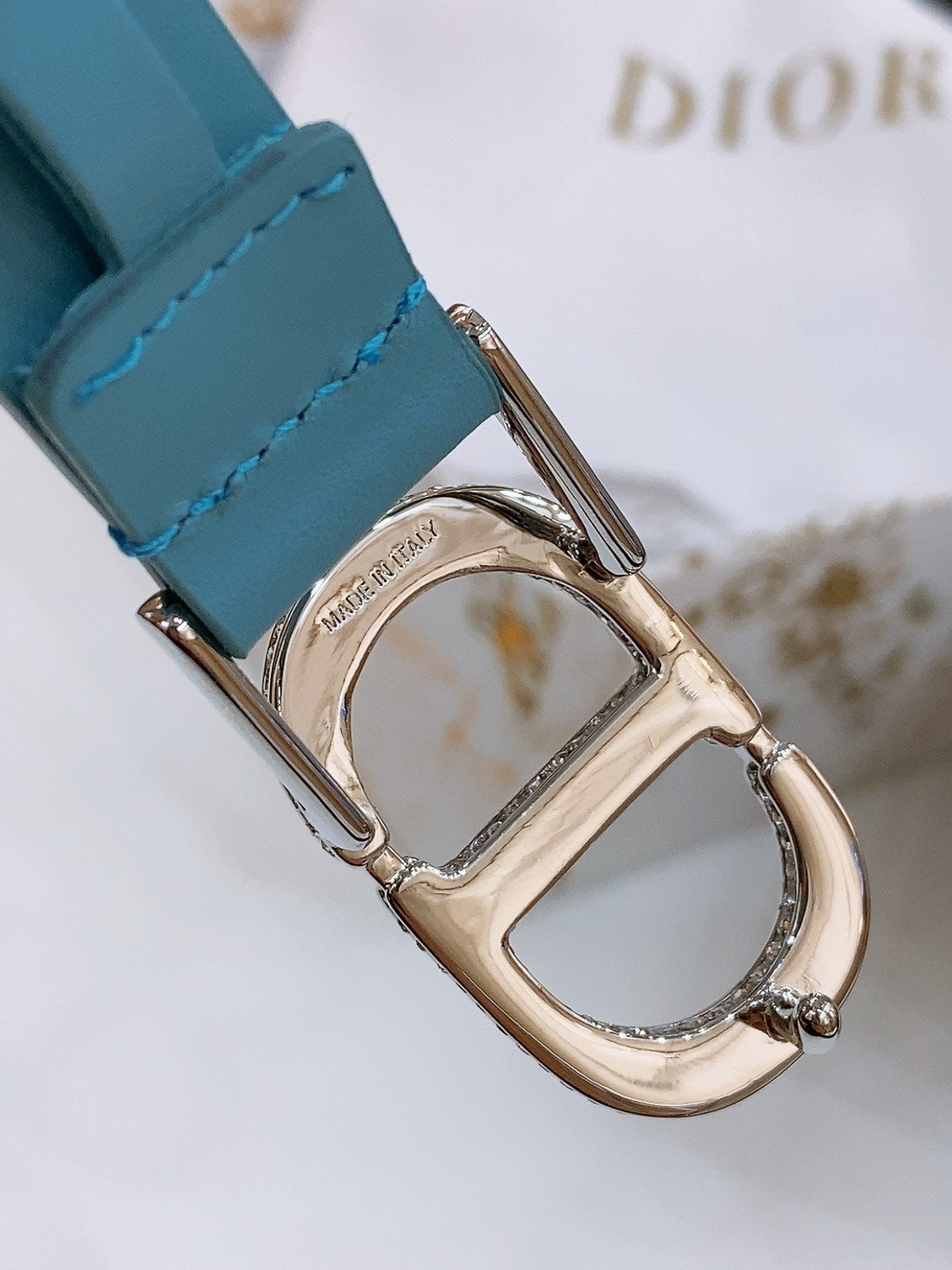 Dior Crystal Buckle Belt 20mm Smooth Calfskin 186307