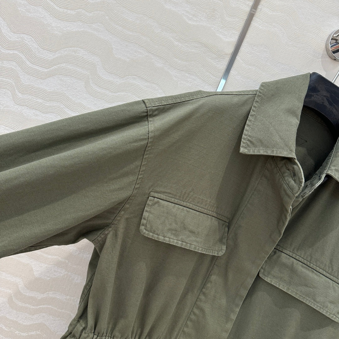 Prada 25 Jacket Windbreaker khaki Green Cotton