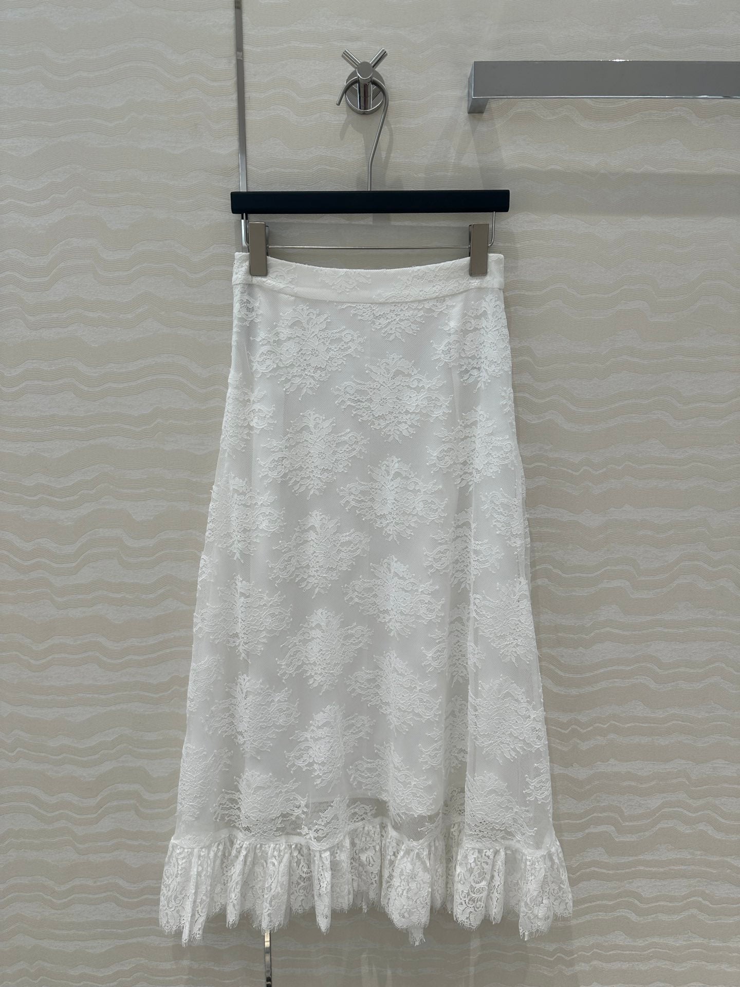 CD Lace Long Skirt White Polyester