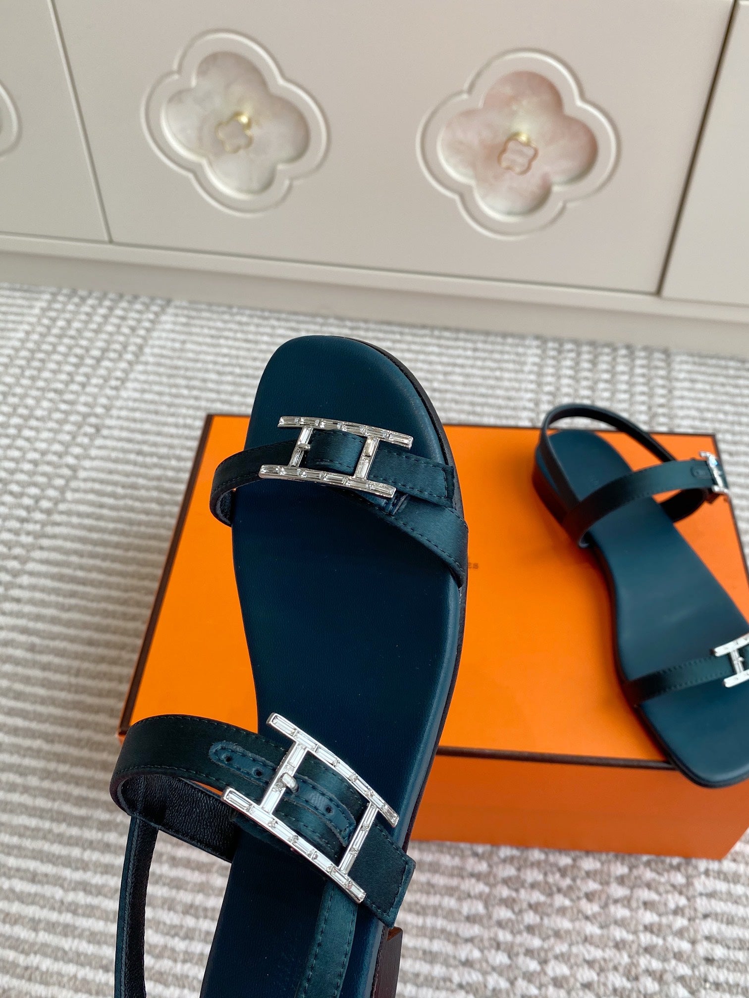HM Cristal Sandals Blue Calfskin 291446
