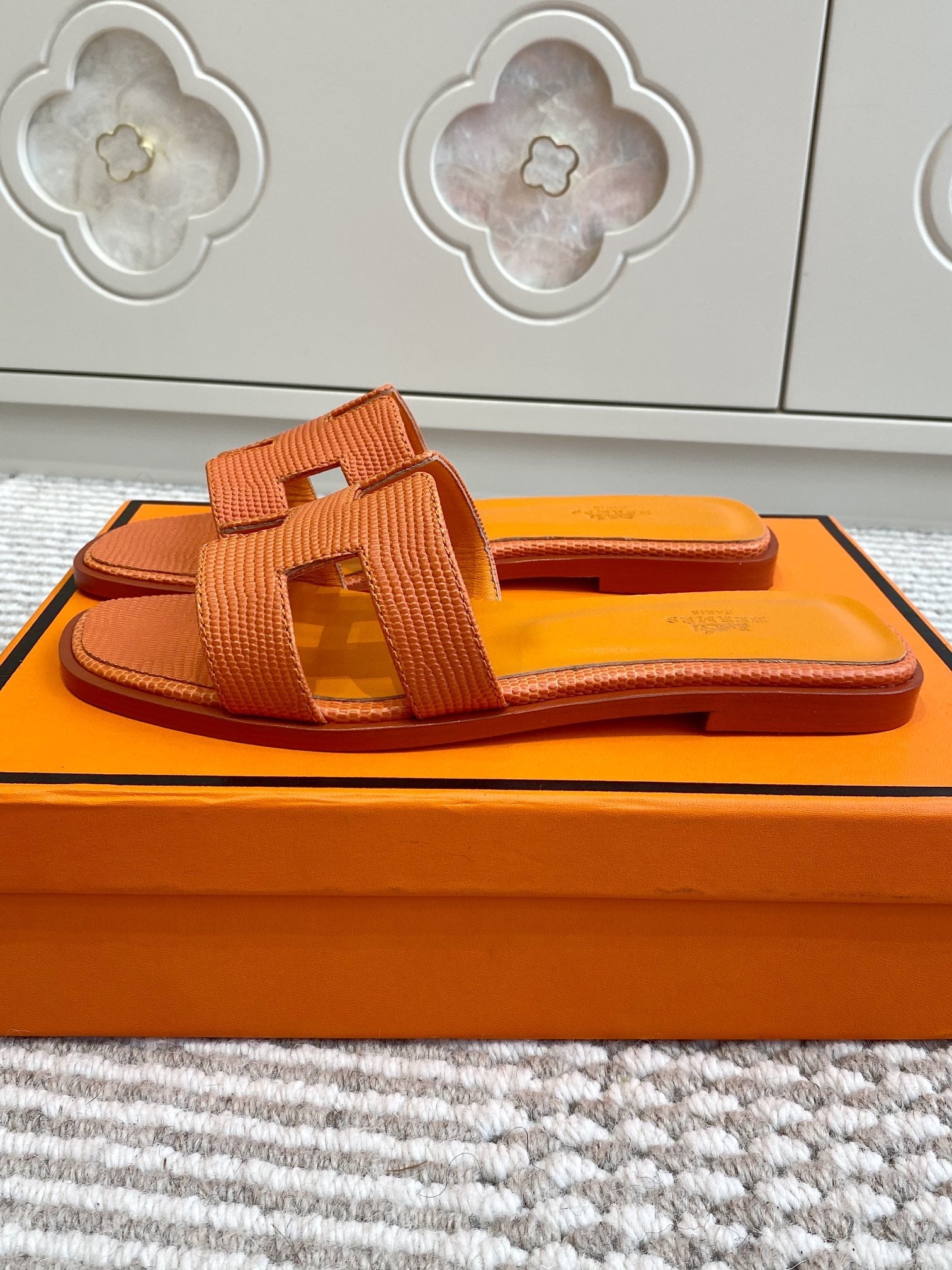 HM Oran Sandal Orange Sheepskin 291403