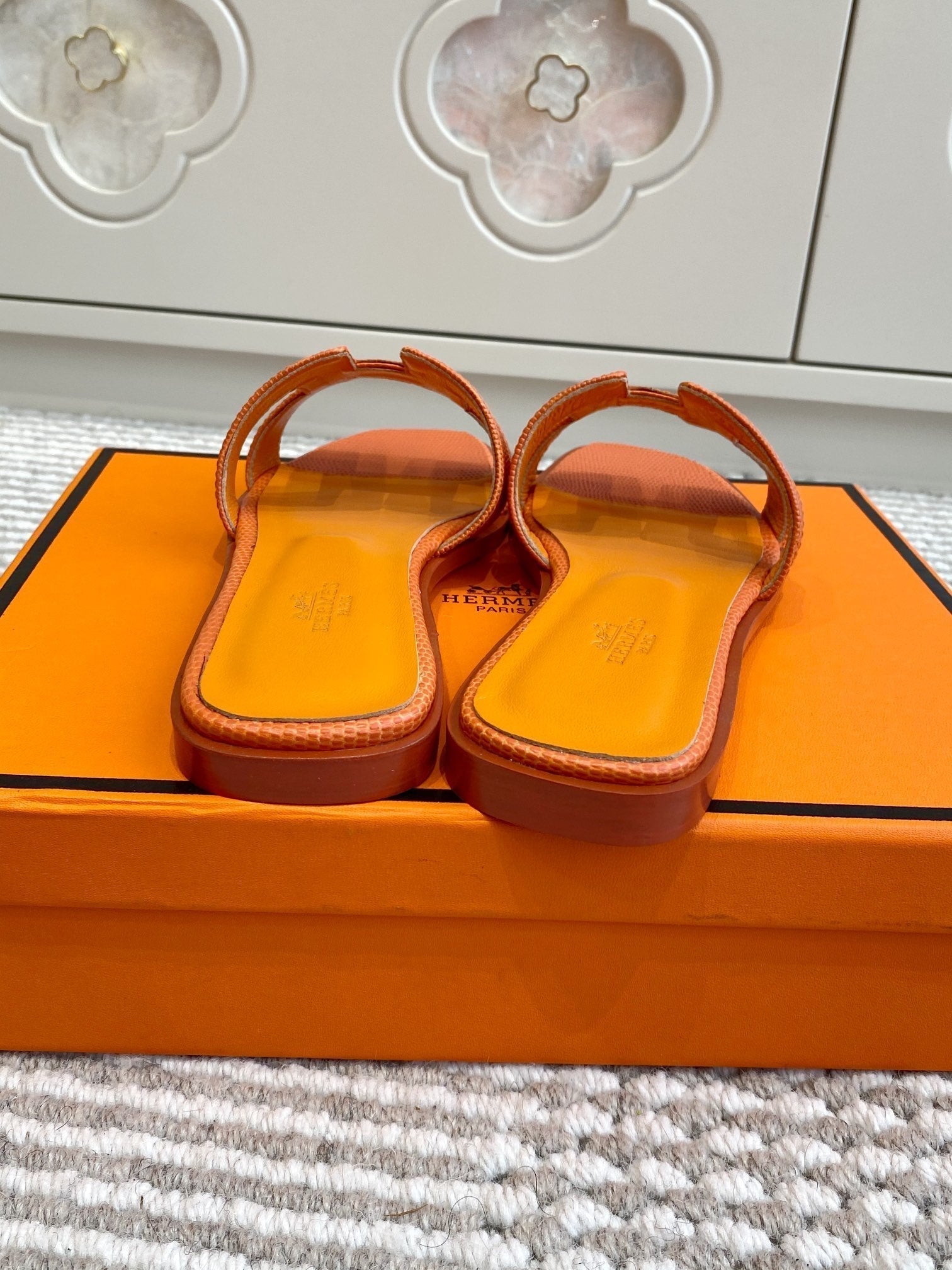 HM Oran Sandal Orange Sheepskin 291403