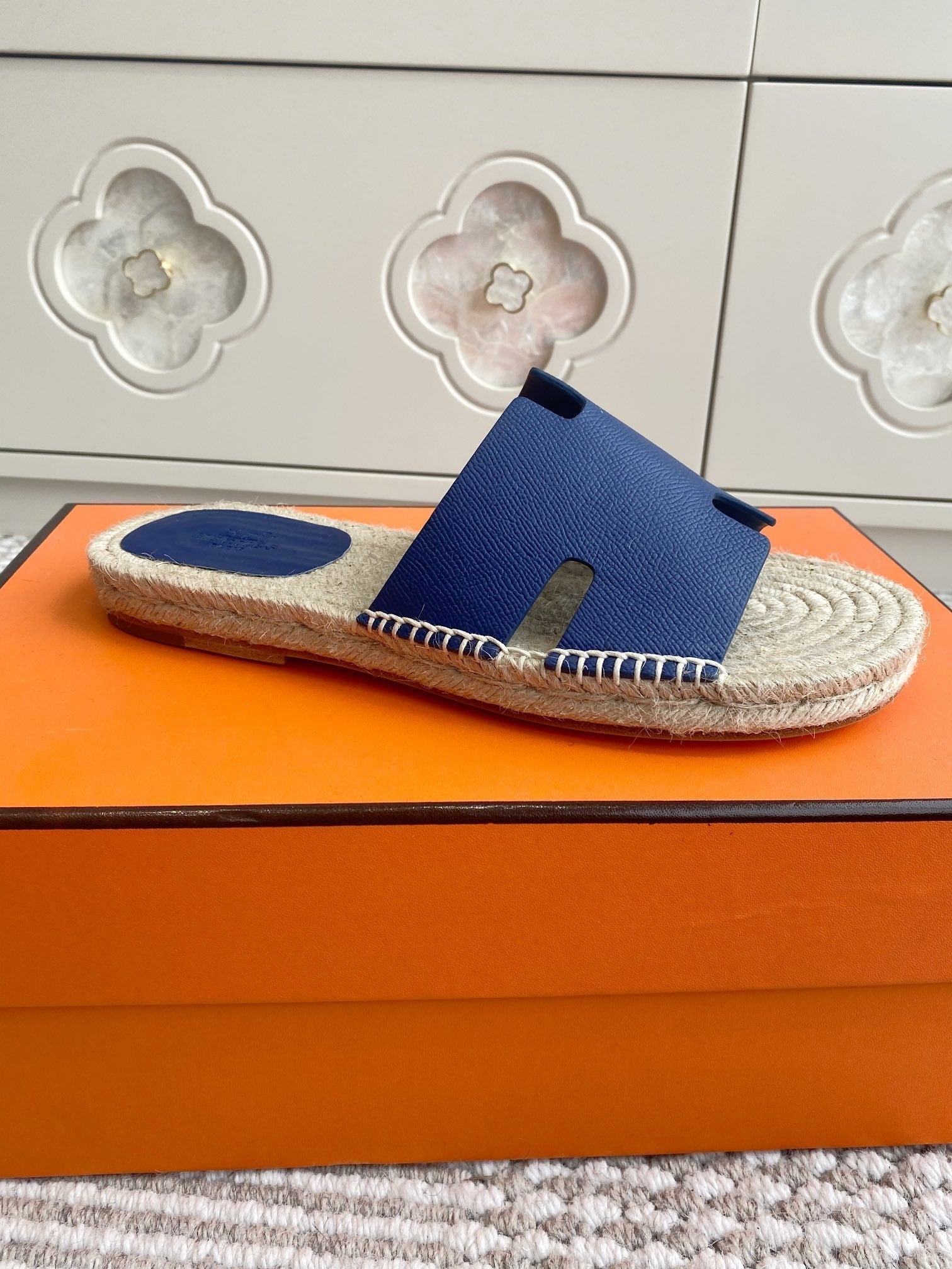 HM Antigua Espadrille Blue Calfskin 291404
