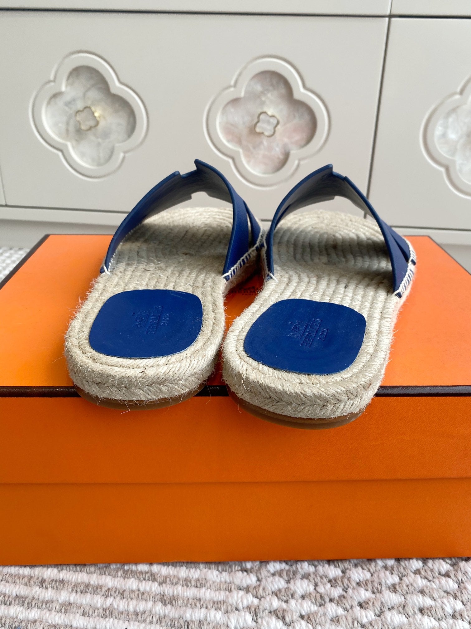 HM Antigua Espadrille Blue Calfskin 291404
