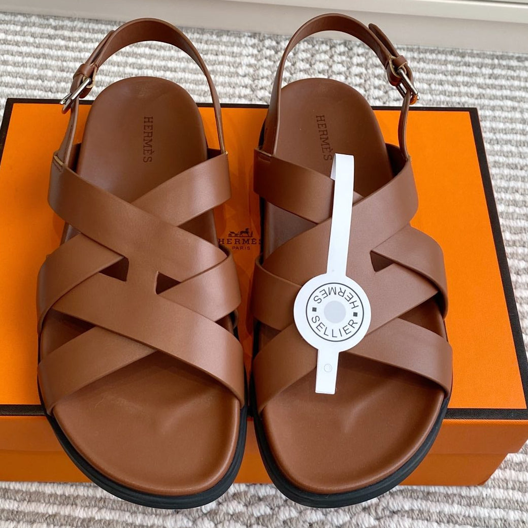 HM Heracles Sandals Brown Calfskin 291451