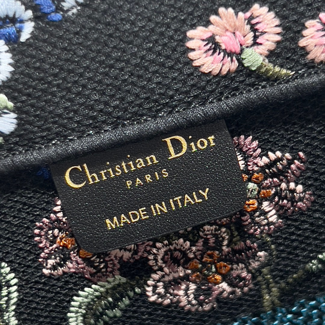 CD Flower Black Book Tote 36 Bag Canvas 336555