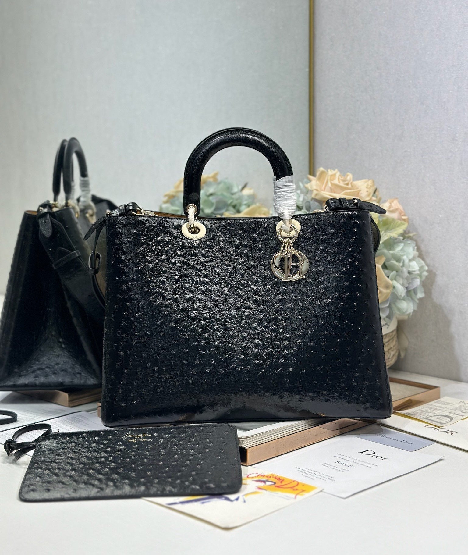 Dior 2026 Toujours Bag Black Embossed Calfskin 288195