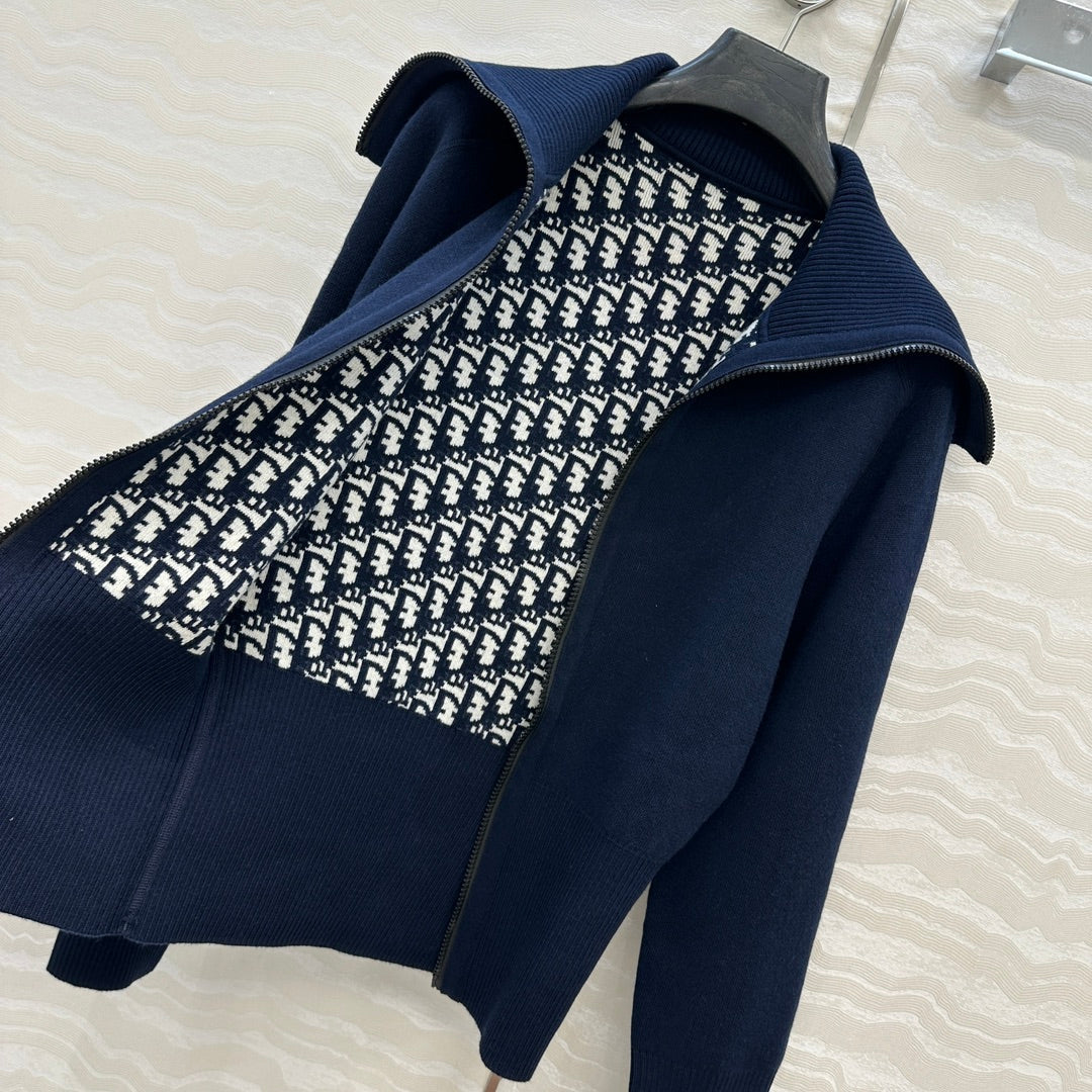 CD 25 Double-Sided Cardigan Navy Blue Cashmere