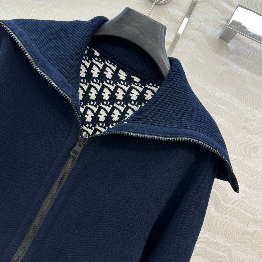 CD 25 Double-Sided Cardigan Navy Blue Cashmere