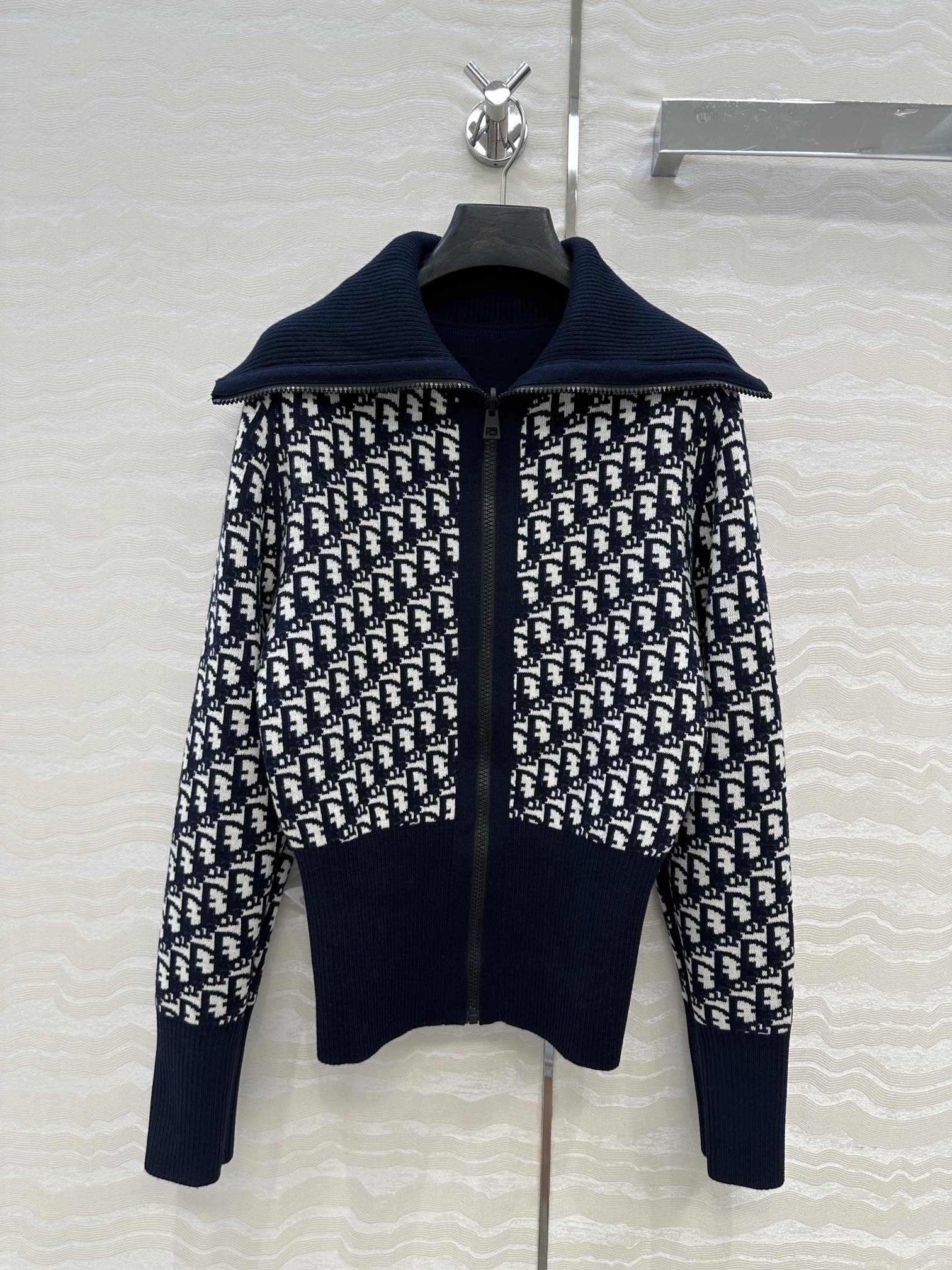 CD 25 Double-Sided Cardigan Navy Blue Cashmere