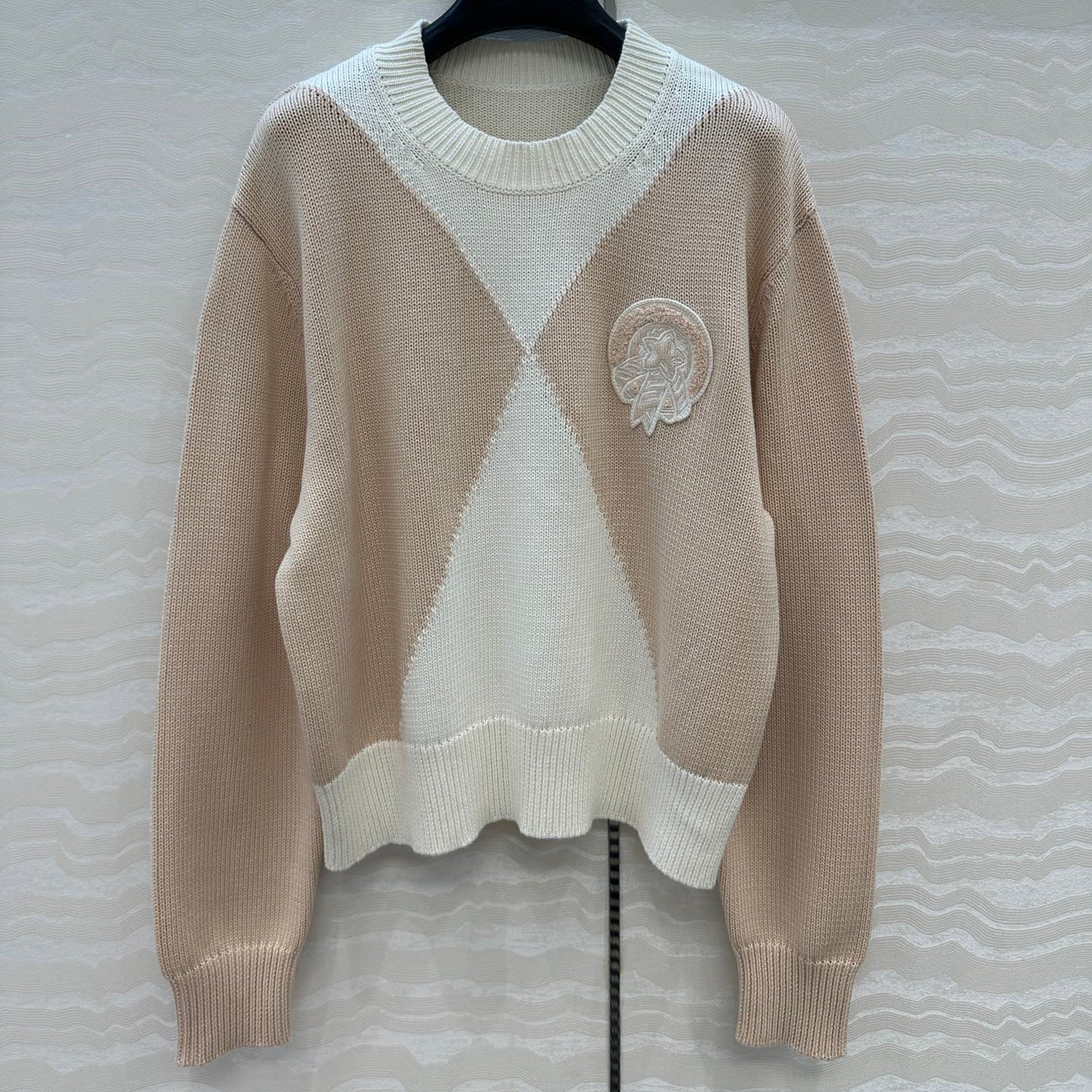 HM 25 Sweater Light Beige Mix White Cotton 02660