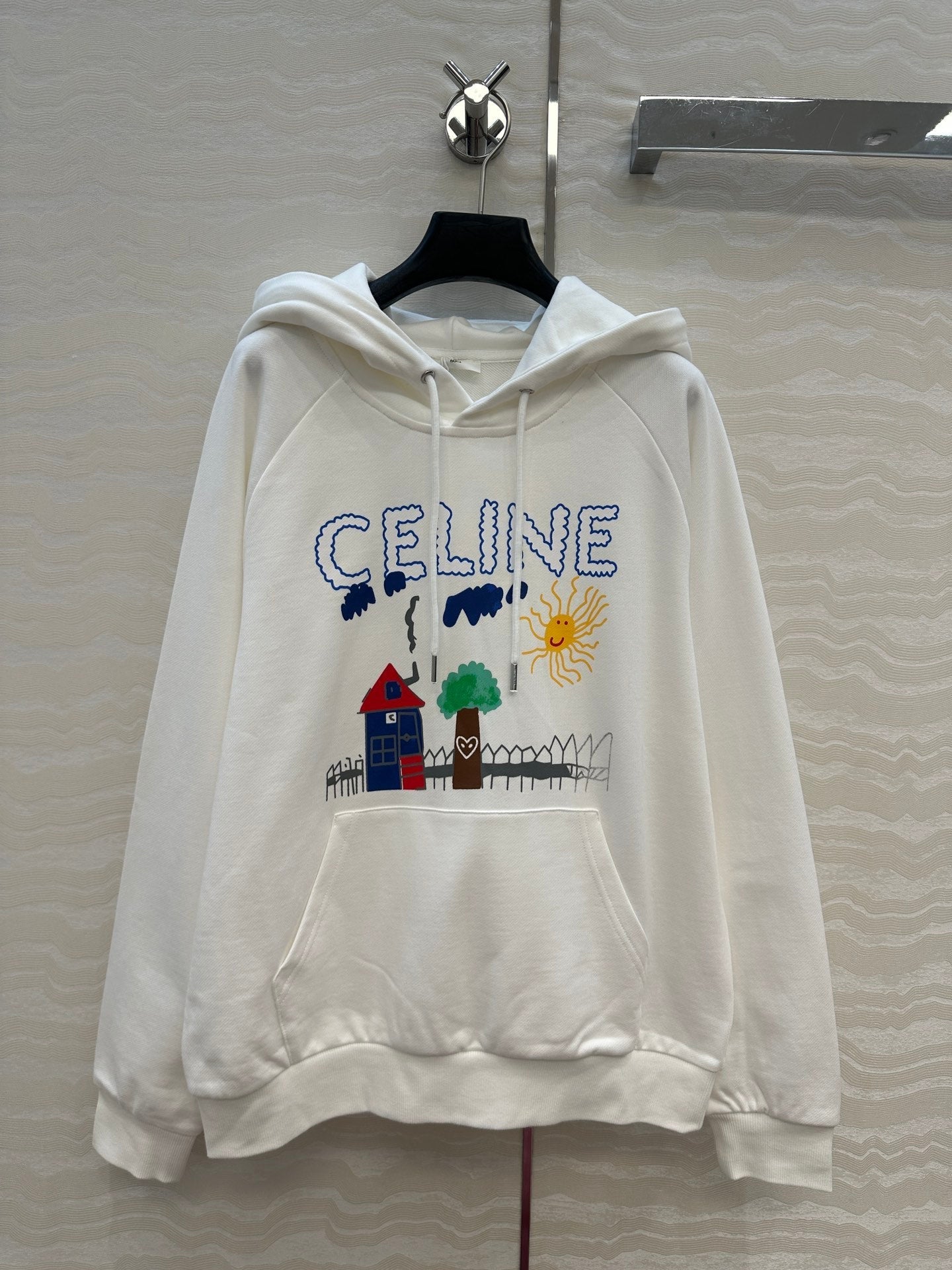 Celine 25 Hooded Sweatshirt White mix colors Cotton