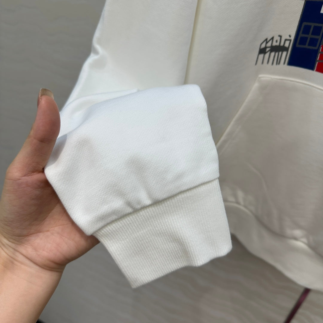 Celine 25 Hooded Sweatshirt White mix colors Cotton