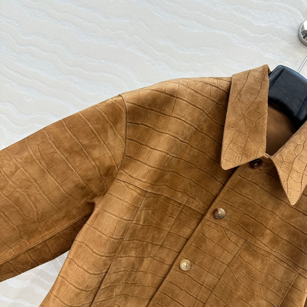 Loewe 25 Suede Jacket Windsor Tan