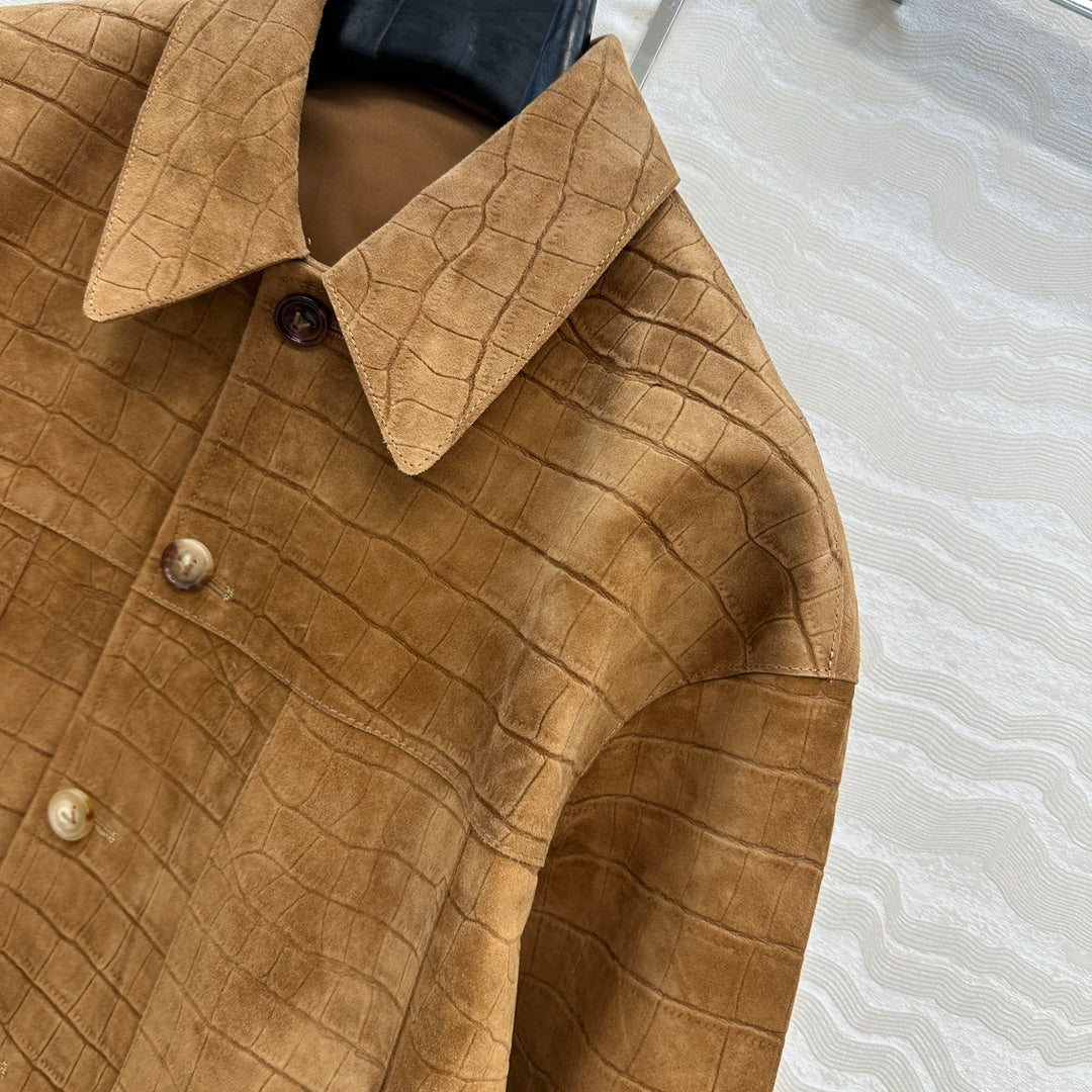 Loewe 25 Suede Jacket Windsor Tan