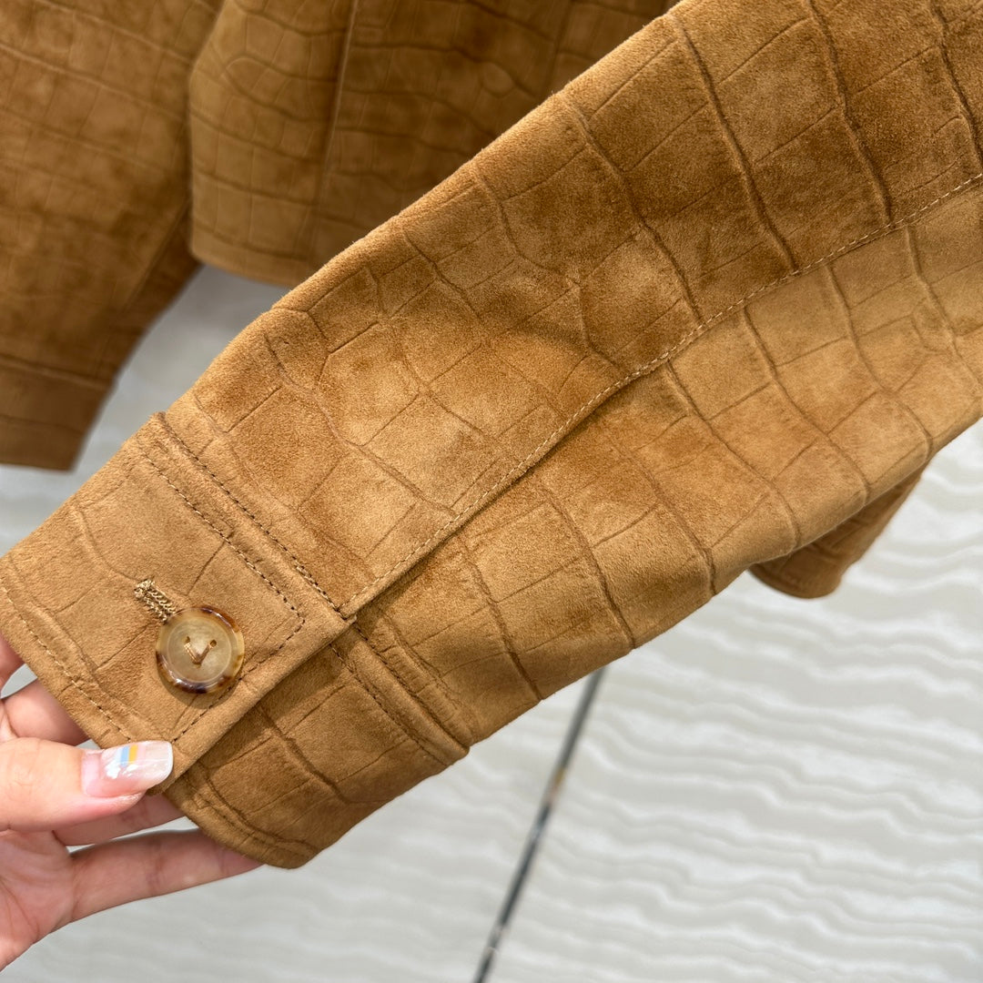 Loewe 25 Suede Jacket Windsor Tan
