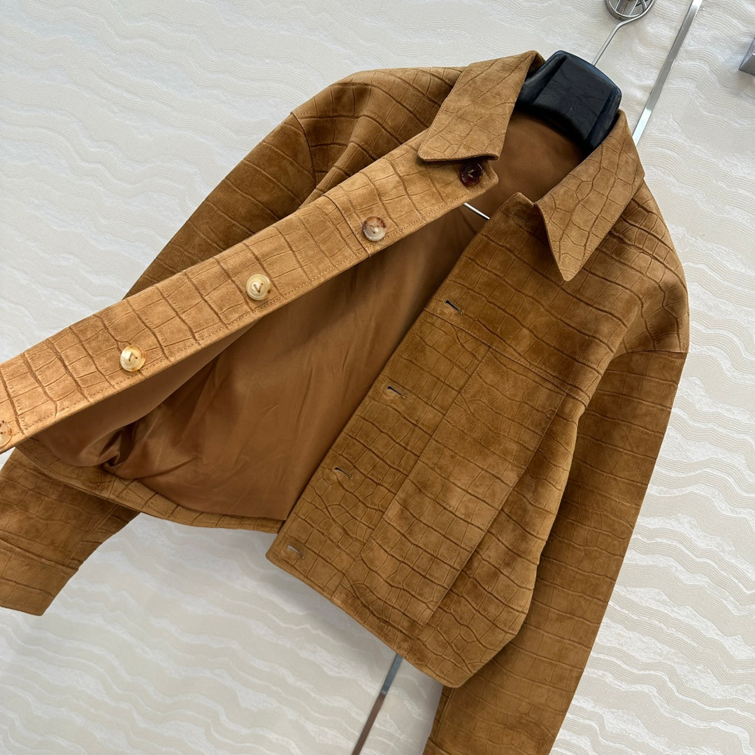 Loewe 25 Suede Jacket Windsor Tan