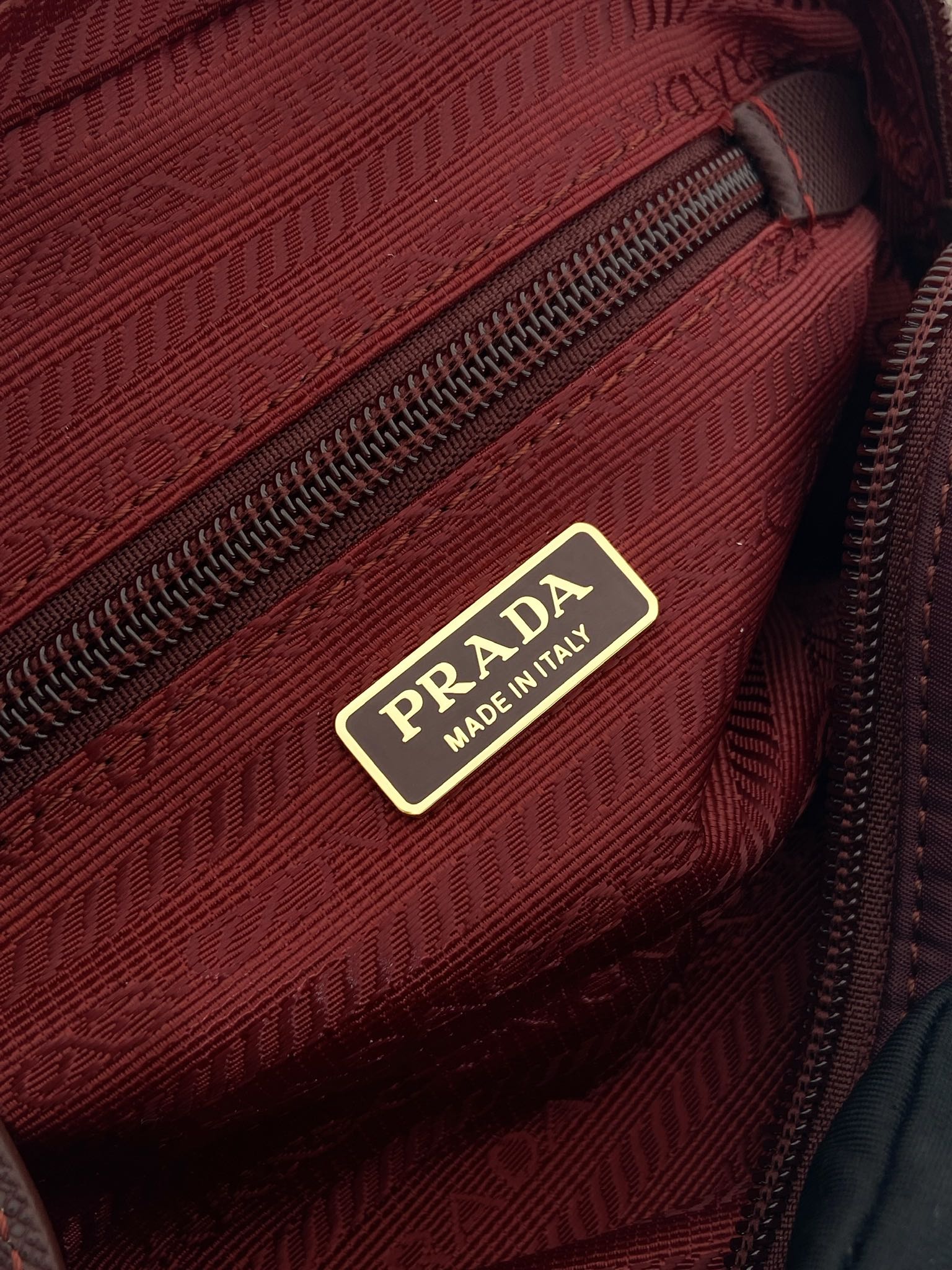PRA clutch large 17 burgundy nylon fabric