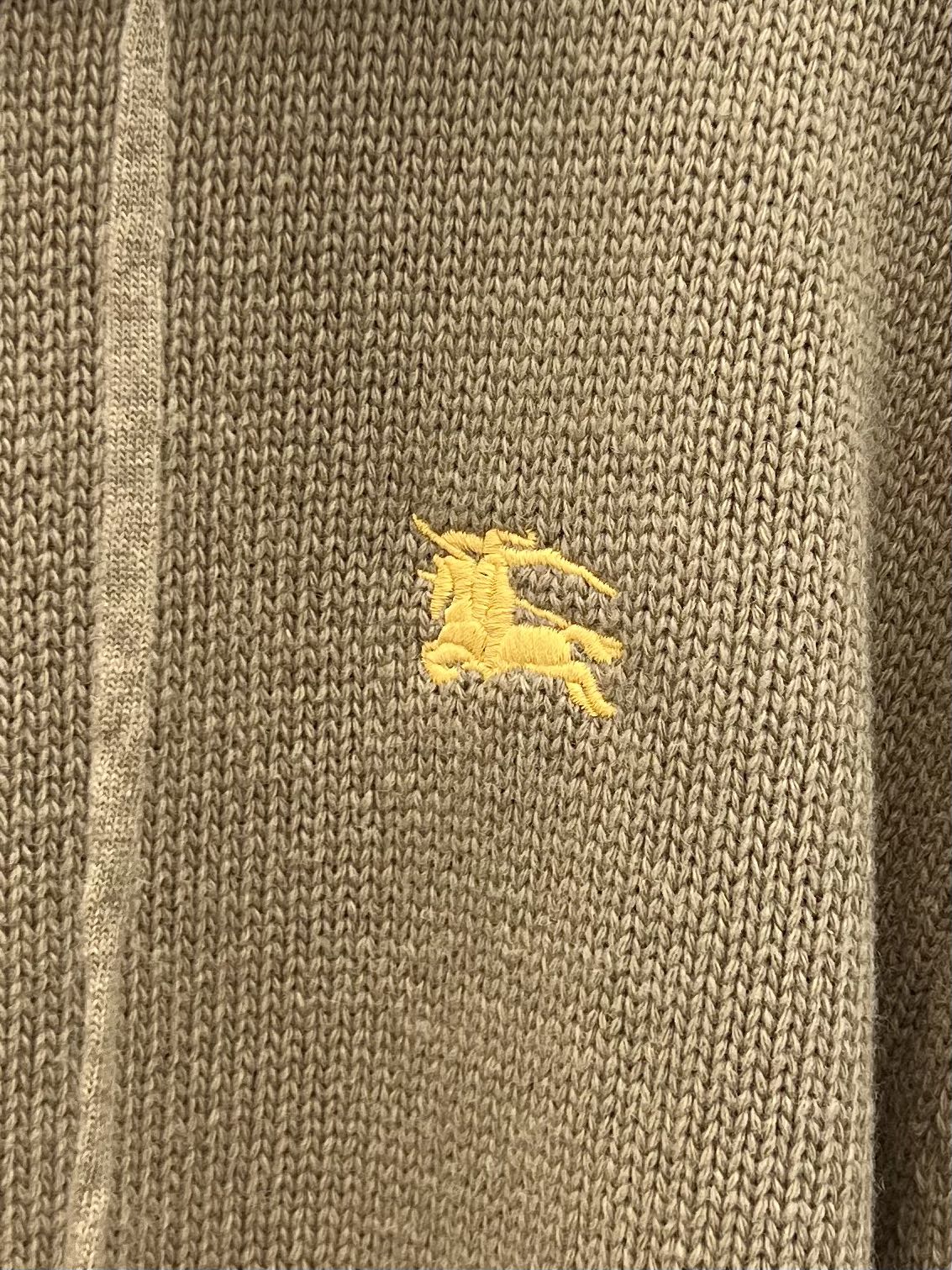 Burberry 25 Zipper-Up Hooded Knit Cardigan Beige Wool Cashmere