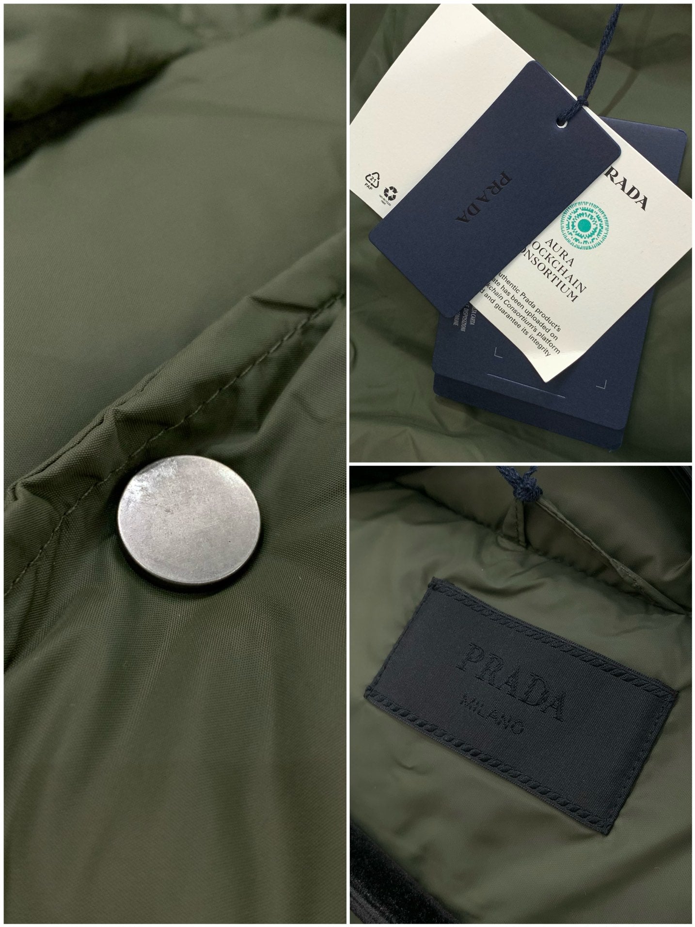 Prada 2025 Prada Re-Nylon Puffer Vest Green Down