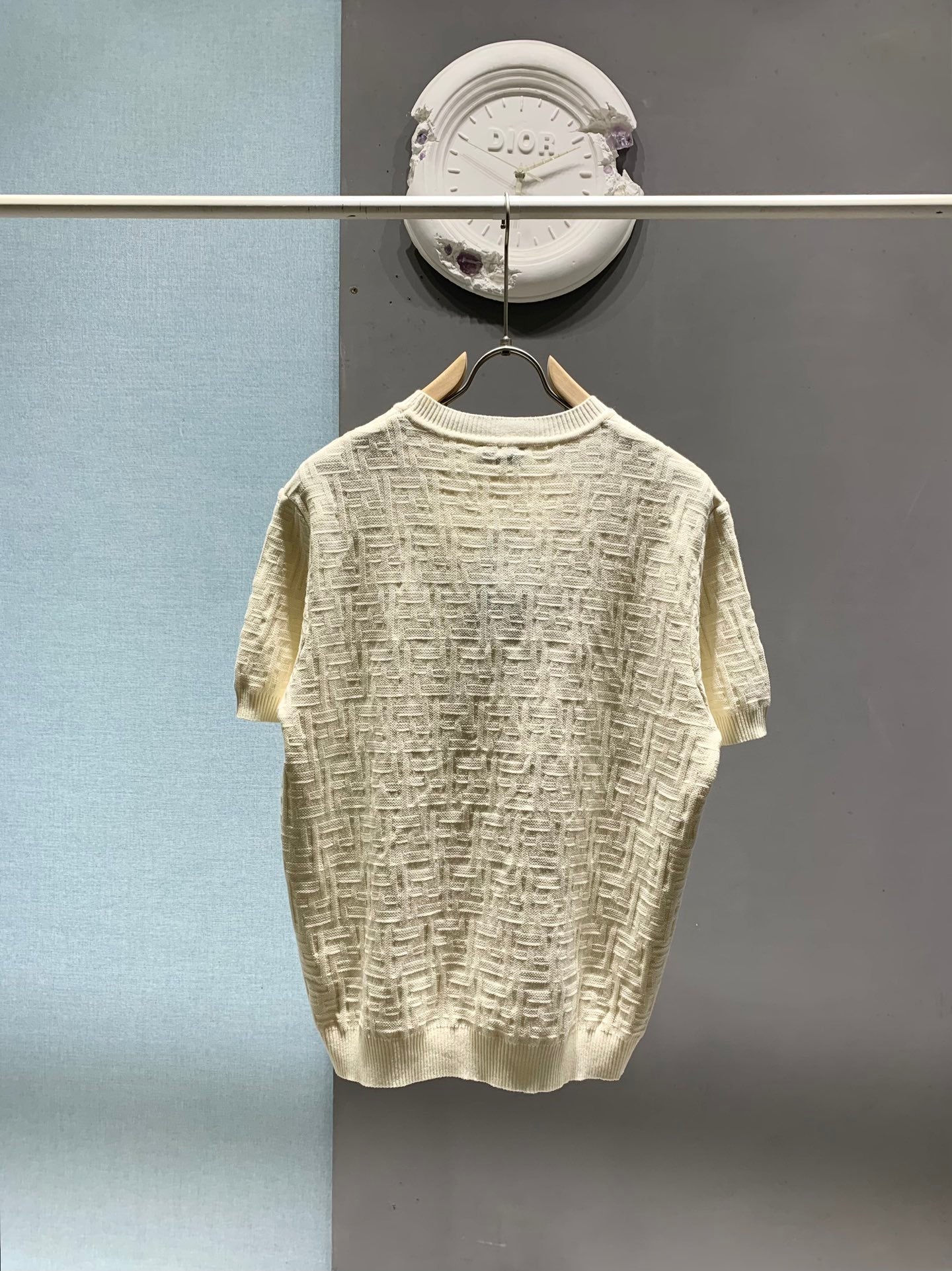 Fendi 2026 Men's Jacquard T-shirt Cotton Knit 801438