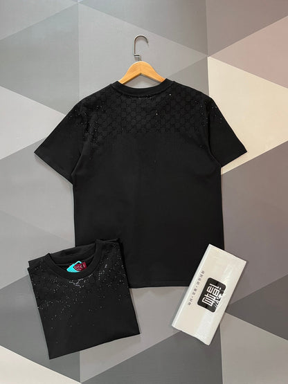GC 2026 Men's Short-Sleeve T-Shirt Black Rhinestone Cotton 697271