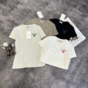 Celine 2026 T-Shirt Brown Black White Gray Cotton 359304