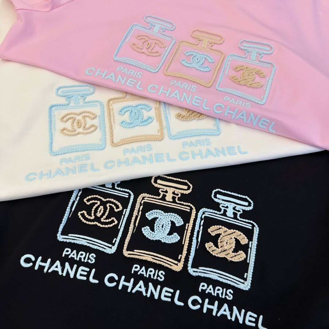 Chanel 2026 T-Shirt Black Pink White Cotton 359316