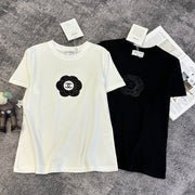 Chanel 2026 Flower T-Shirt Black and White Cotton 359322