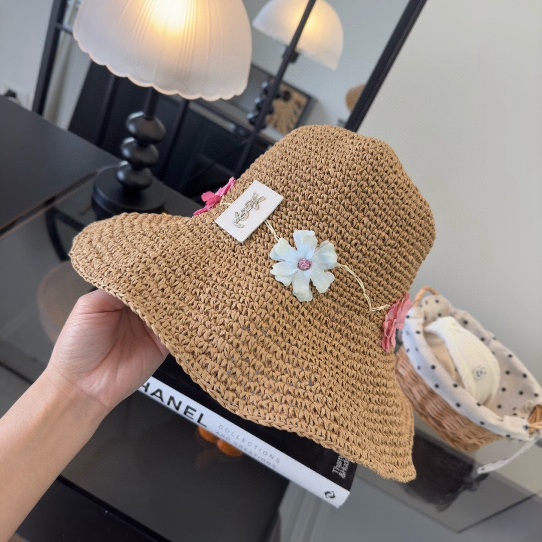 YSL Flower Straw Hat 295181