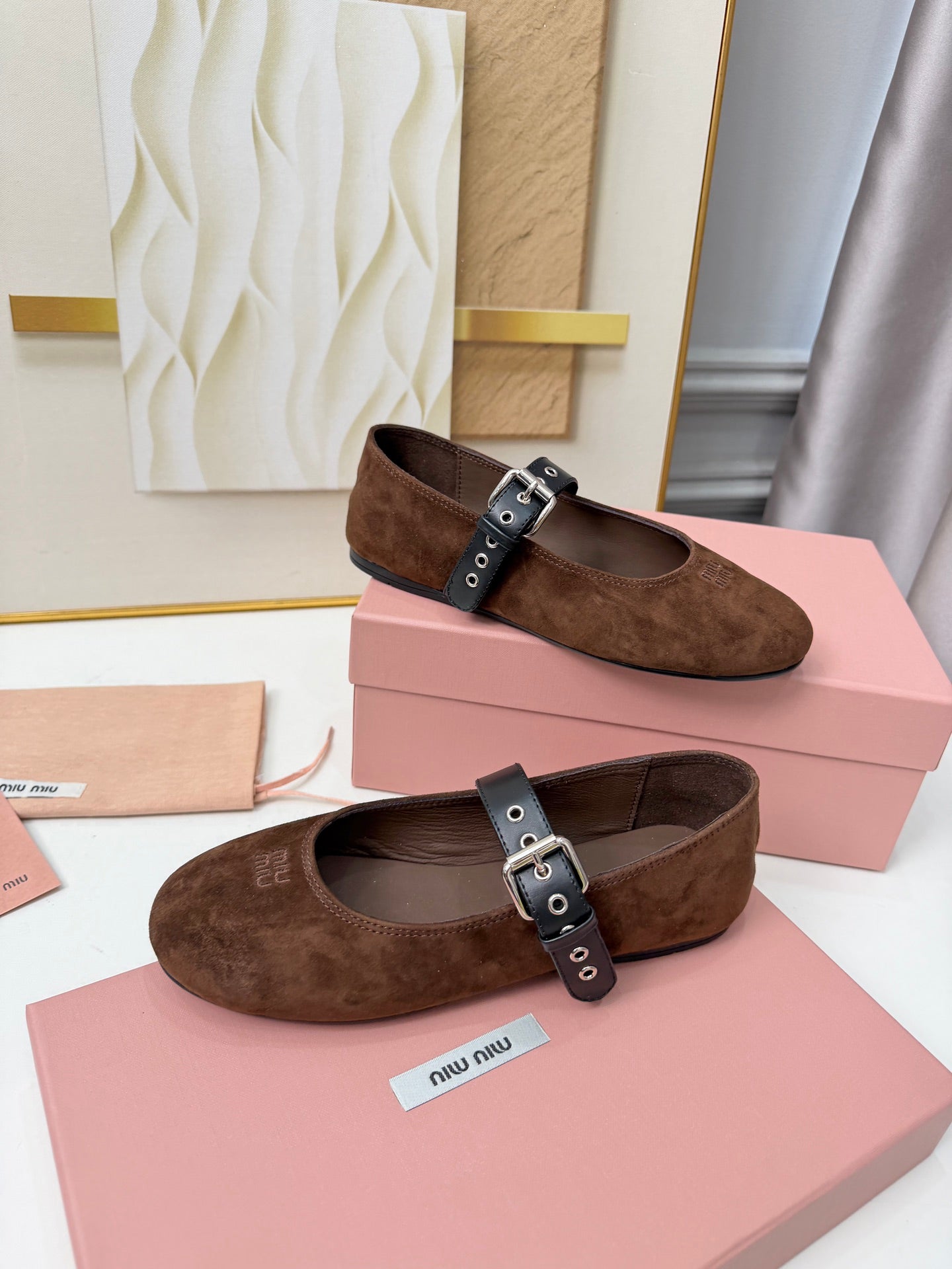 Miumiu 2026 Ballet Flats Suede Sheepskin 956925