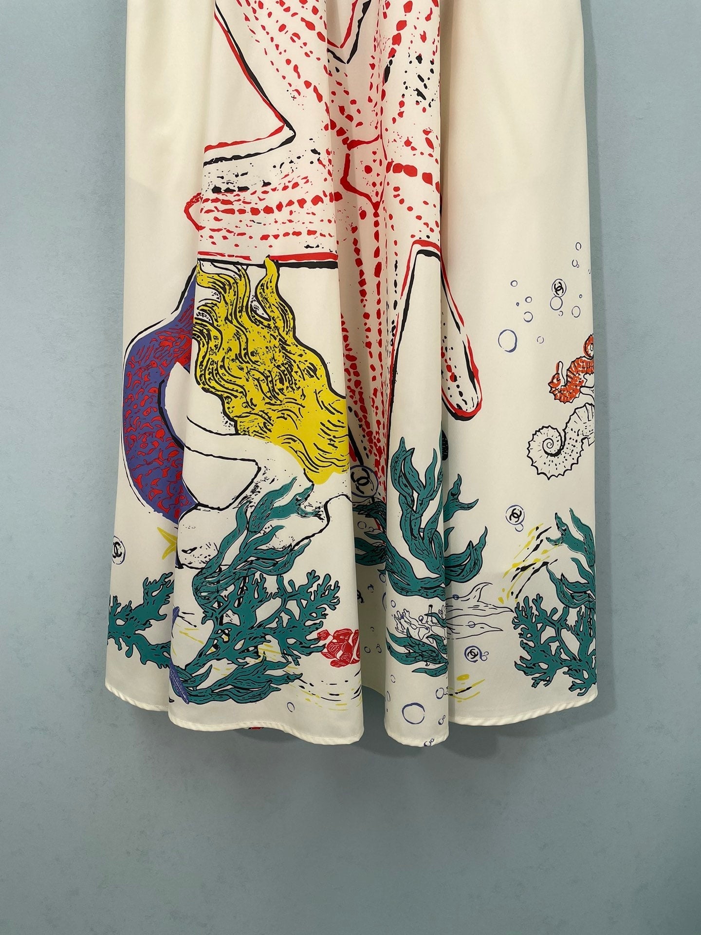 Chanel 2026 White Print Midi Skirt Polyester 440107