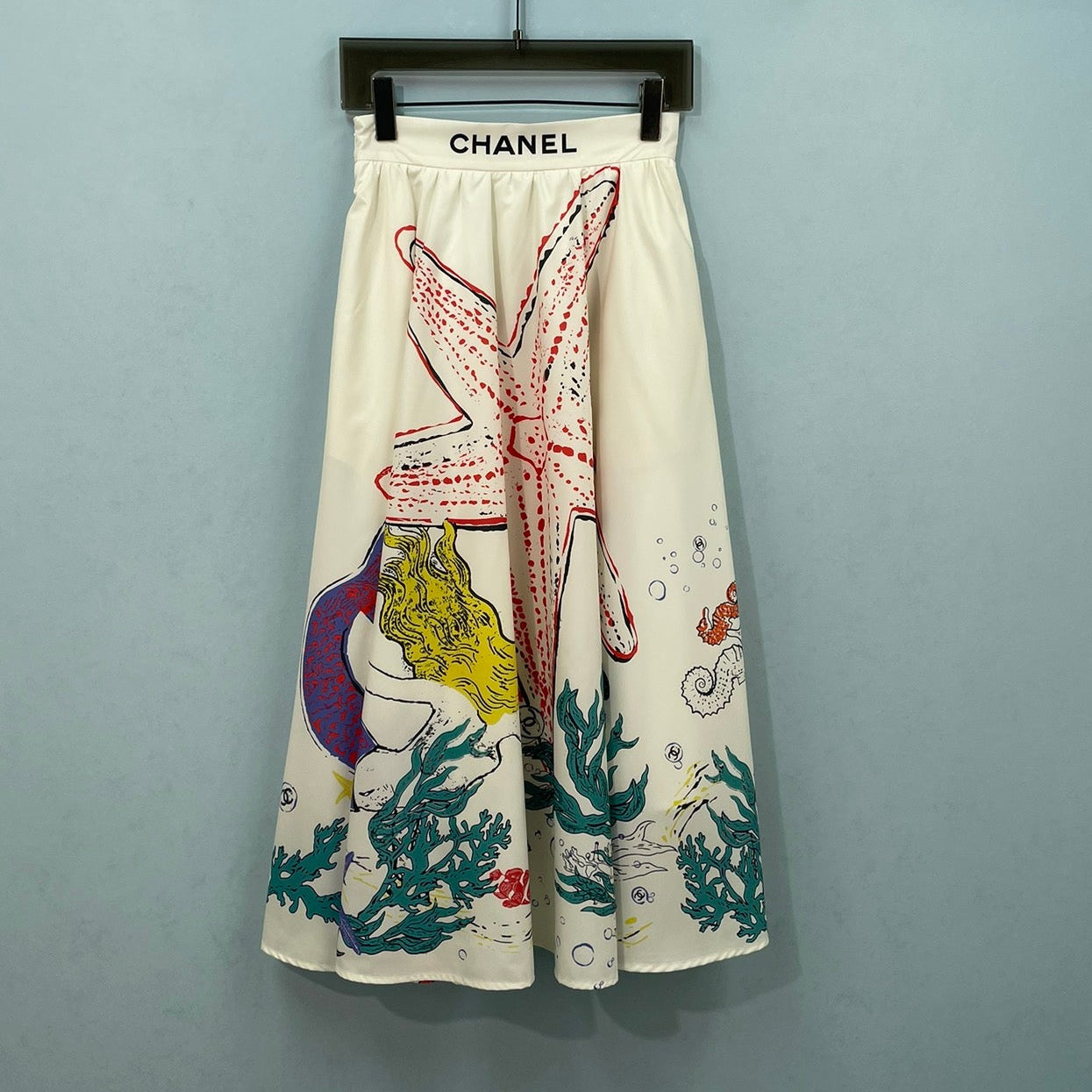 Chanel 2026 White Print Midi Skirt Polyester 440107