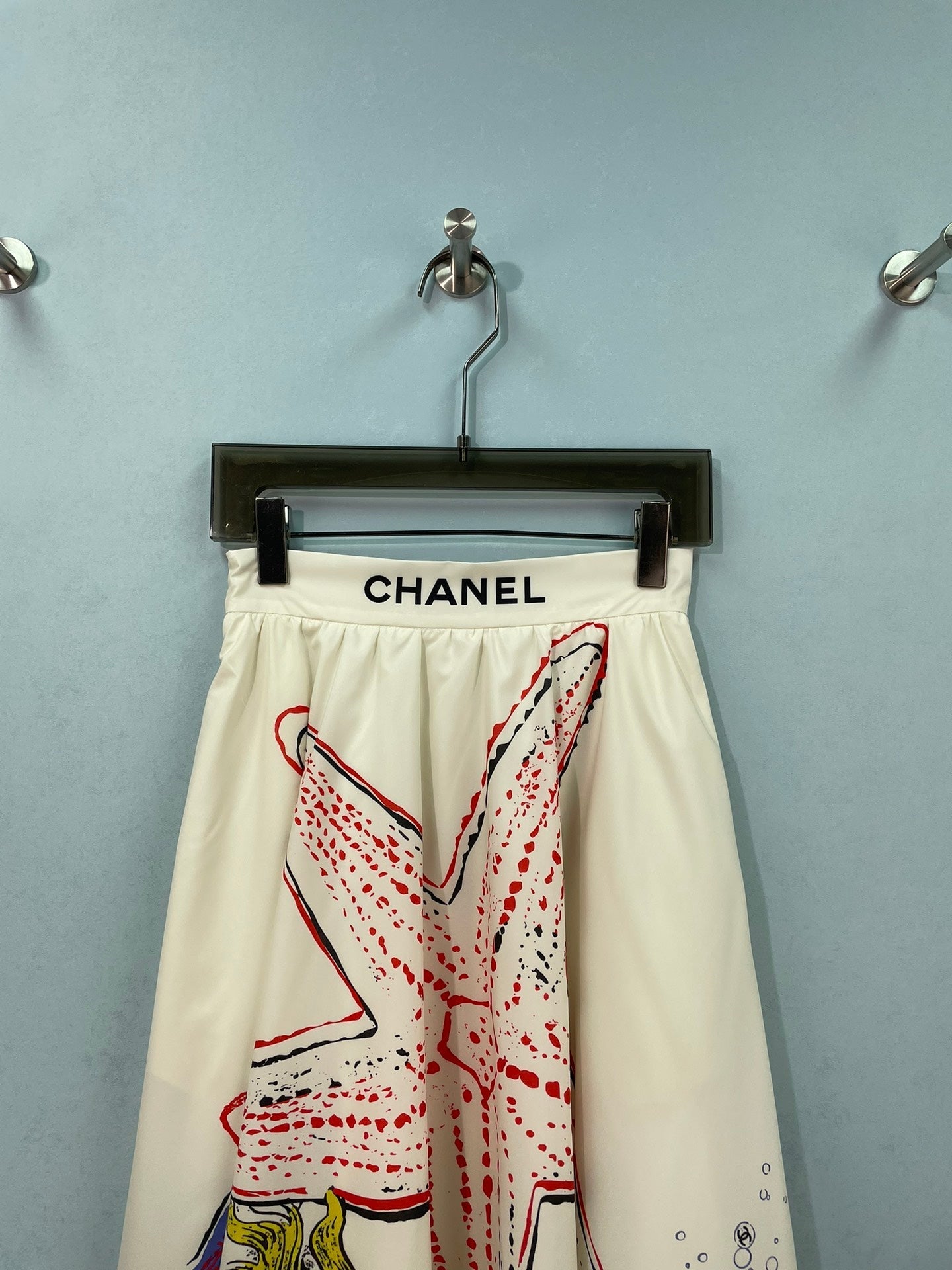 Chanel 2026 White Print Midi Skirt Polyester 440107