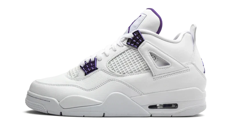 Nike Air Jordan 4 Retro White Purple Leather