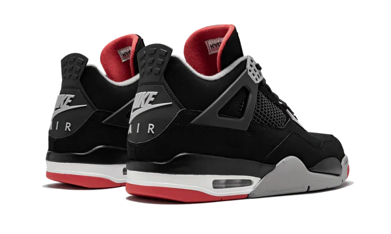 Nike Air Jordan 4 Black Gray Red Suede TPU