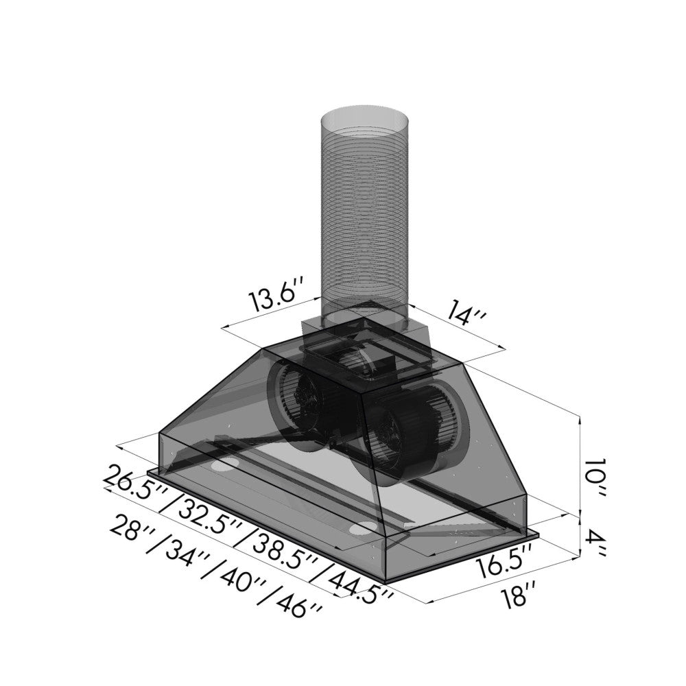 ZLINE Ducted Remote Blower Range Hood Insert in Stainless Steel (698-RD)