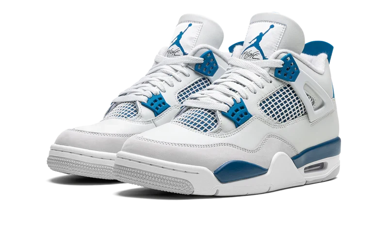 Nike Jordan 4 Retro Military Blue White Suede Leather