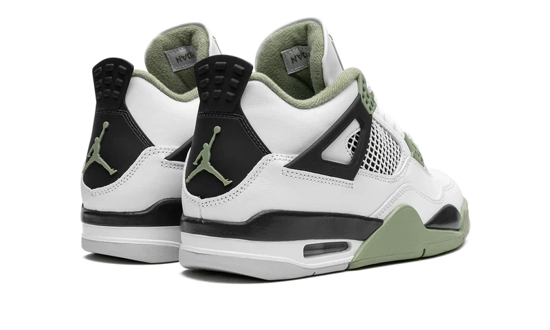 Nike Air Jordan 4 Retro White Green Black Suede